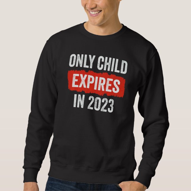 Only Child Expires In 2023   New Sibling Baby Show Sweatshirt (Front)