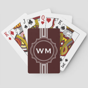 ONLY COLOR / BUTTON BANNER white + monogram Playing Cards