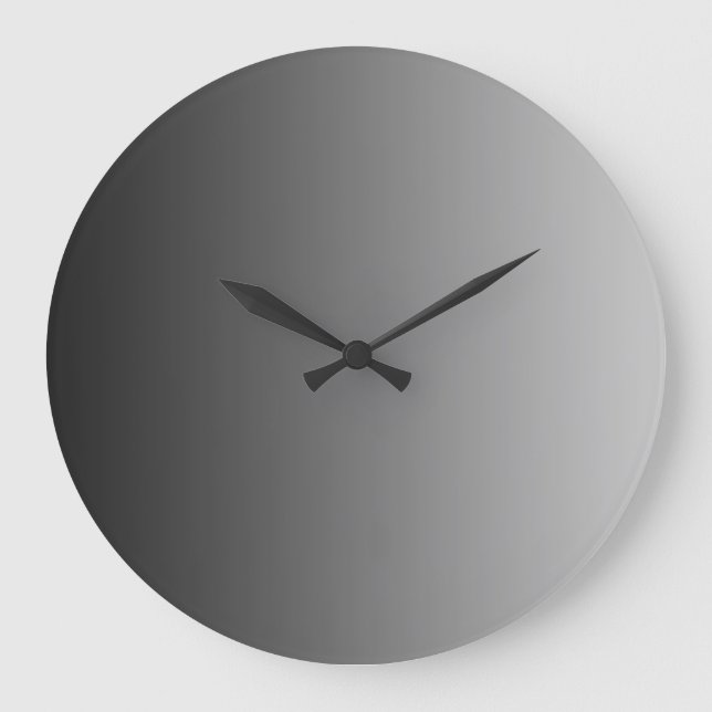 ONLY COLOR gradients - black grey Large Clock (Front)