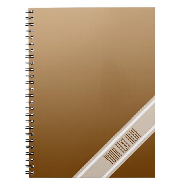 ONLY COLOR gradients - brown + your text Spiral Notebook (Front)