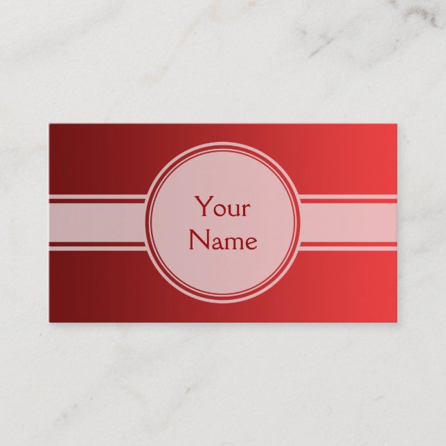 ONLY COLOR gradients - fire red + your text Business Card (Front)