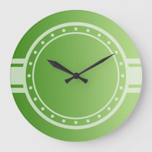 ONLY COLOR gradients green - ring & dots white Large Clock
