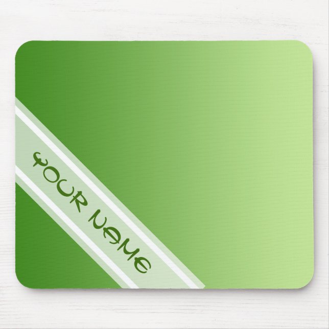 ONLY COLOR gradients - green + your name Mouse Pad (Front)