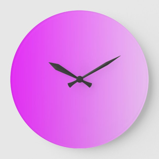 ONLY COLOR gradients - neon pink Large Clock (Front)