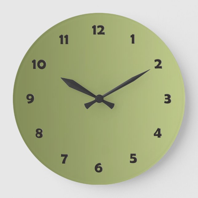 ONLY COLOR gradients - olive green + clock face (Front)