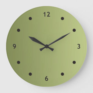 ONLY COLOR gradients -olive green + clock face dot