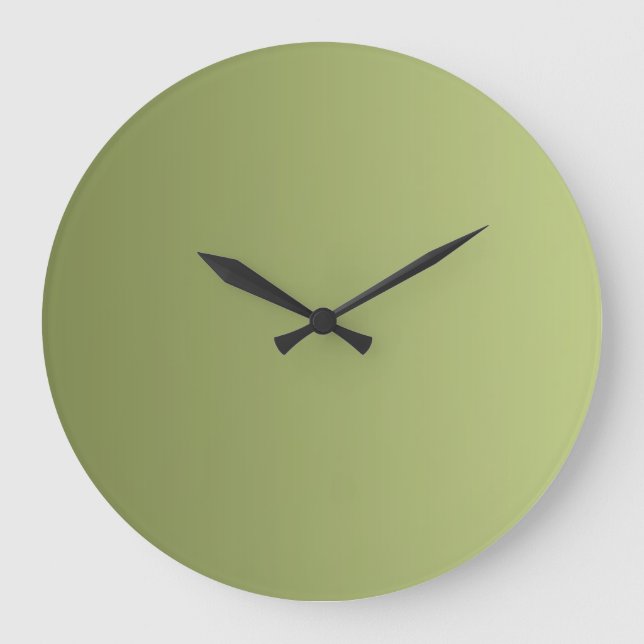 ONLY COLOR gradients - olive green Large Clock (Front)