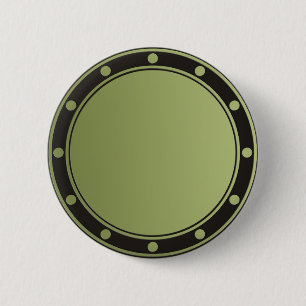 ONLY COLOR gradients - olive green + rings & dots 6 Cm Round Badge