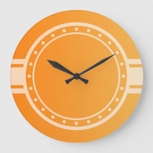 ONLY COLOR gradients orange - ring & dots white Large Clock