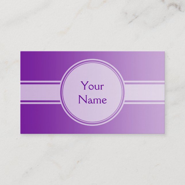 ONLY COLOR gradients - purple + your text Business Card (Front)