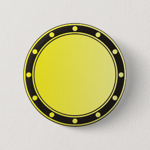 ONLY COLOR gradients - yellow lemon + rings & dots 6 Cm Round Badge