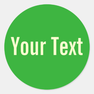 ONLY COLOR | grass green + your text Classic Round Sticker