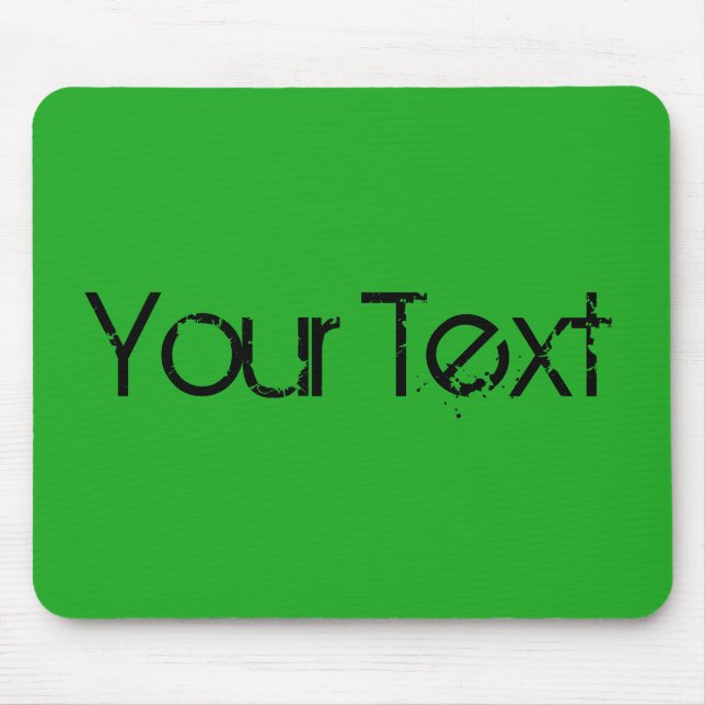 ONLY COLOR / grass green + your text Mouse Pad (Front)