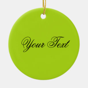 ONLY COLOR / light green + your text Ceramic Tree Decoration