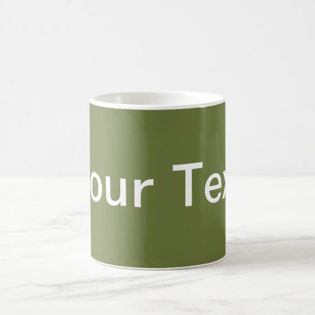 ONLY COLOR / olive green + your text Coffee Mug (Center)