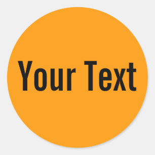 ONLY COLOR   orange + your text Classic Round Sticker