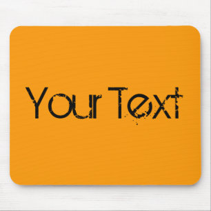 ONLY COLOR / orange + your text Mouse Pad