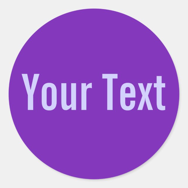 ONLY COLOR | purple + your text Classic Round Sticker (Front)