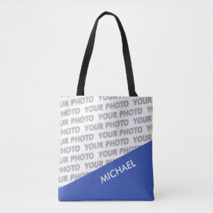 ONLY COLOR RECTANGLES - blue + your ideas Tote Bag