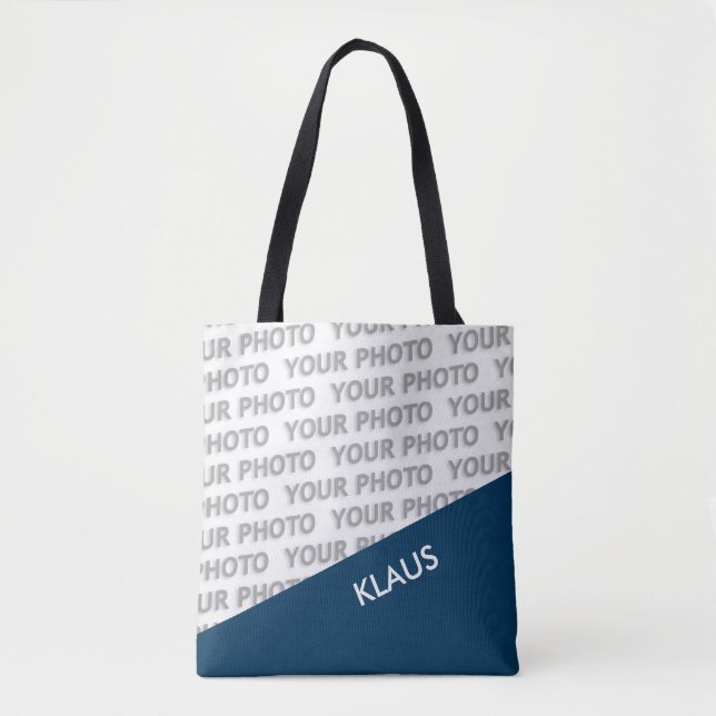 ONLY COLOR RECTANGLES - dark blue + your ideas Tote Bag (Front)