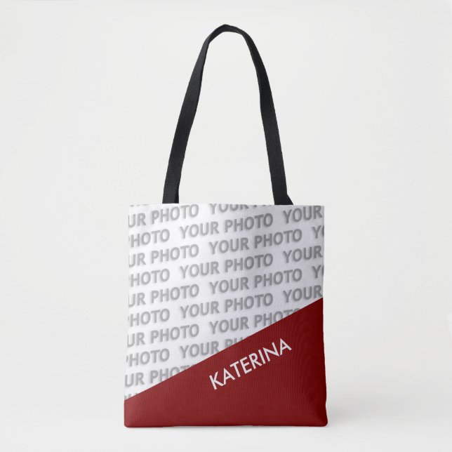 ONLY COLOR RECTANGLES - dark red + your ideas Tote Bag (Front)