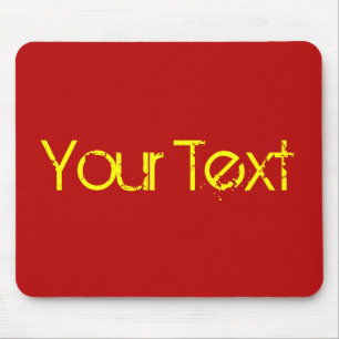 ONLY COLOR / red + your text Mouse Pad