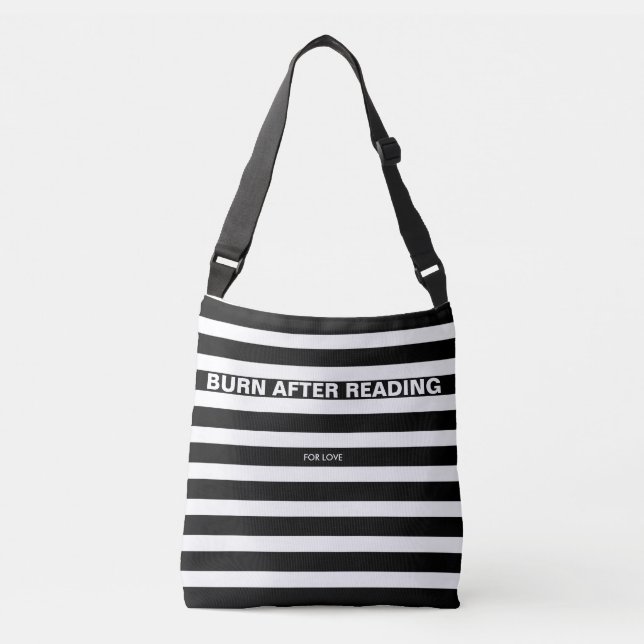 ONLY COLOR STRIPES - black + your backgr. & ideas Crossbody Bag (Front)