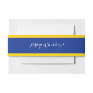 ONLY COLOR STRIPES - blue + your backgr. & ideas Invitation Belly Band
