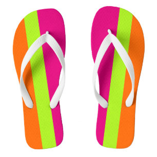 ONLY COLOR STRIPES - spring green, orange Jandals