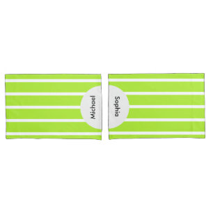 ONLY COLOR STRIPES - spring green + your backg. Pillowcase