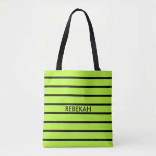 ONLY COLOR STRIPES - spring green + your backgr. Tote Bag