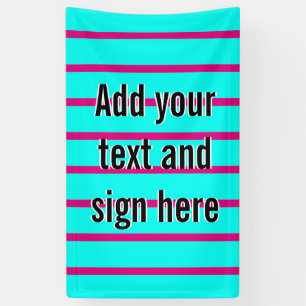 ONLY COLOR STRIPES - turquoise + your backg. Banner
