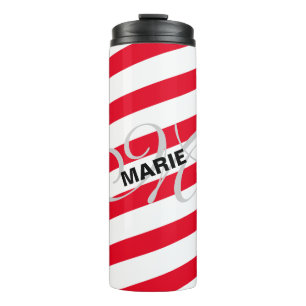 ONLY COLOR STRIPES - white + your backgr. & ideas Thermal Tumbler