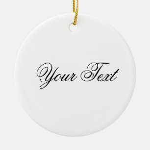 ONLY COLOR / white + your text Ceramic Tree Decoration