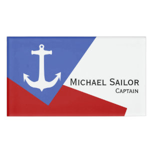 Only Colour Background - blue red + your ideas Name Tag