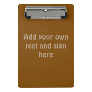 Only Colour Background - brown + your ideas Mini Clipboard