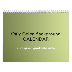 Only Colour Background Calendar - green olive grad