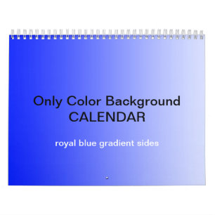 Only Colour Background Calendar - Royal blue
