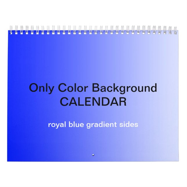 Only Colour Background Calendar - Royal blue (Cover)