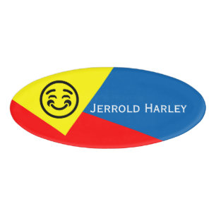 Only Colour Background - fire red yellow Name Tag