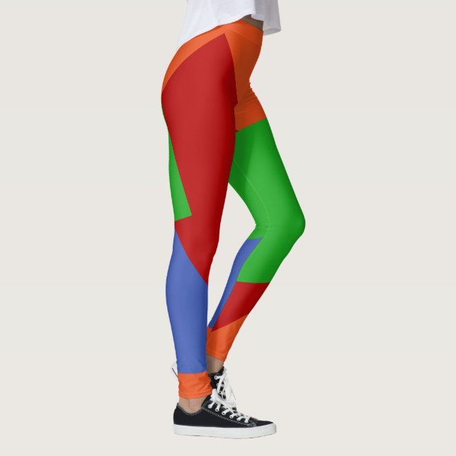 Only Colour Background - green red blue Leggings (Right)