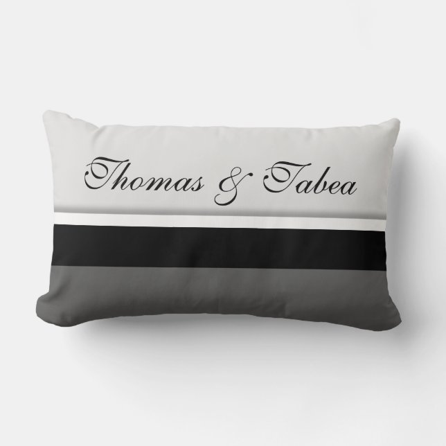 Only Colour Background - grey + your ideas Lumbar Cushion (Front)