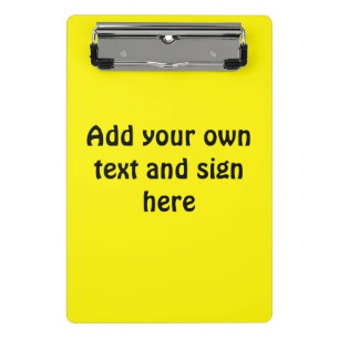 Only Colour Background - lemon + your ideas Mini Clipboard