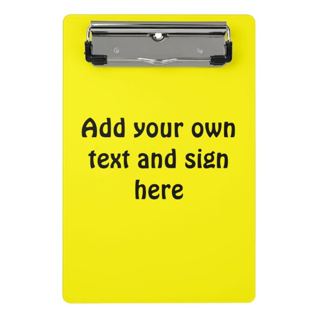 Only Colour Background - lemon + your ideas Mini Clipboard (Front)