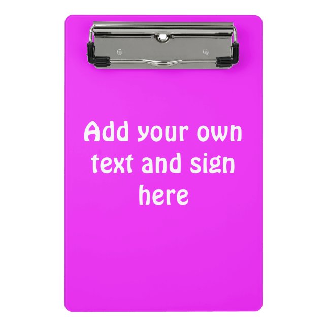 Only Colour Background - pink + your ideas Mini Clipboard (Front)