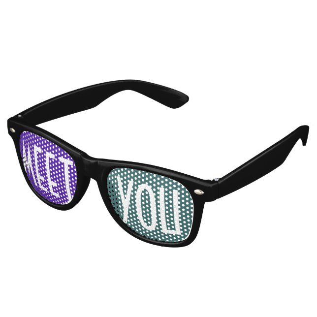 Only Colour Background - purple petrol + your idea Retro Sunglasses (Angled)