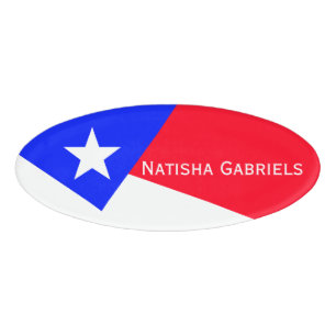 Only Colour Background - royal blue white Name Tag