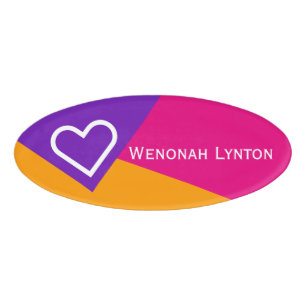Only Colour Background - violet orange Name Tag