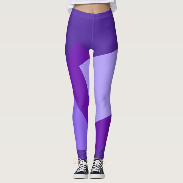 Only Colour Background - violet purple + your idea Leggings (Front)