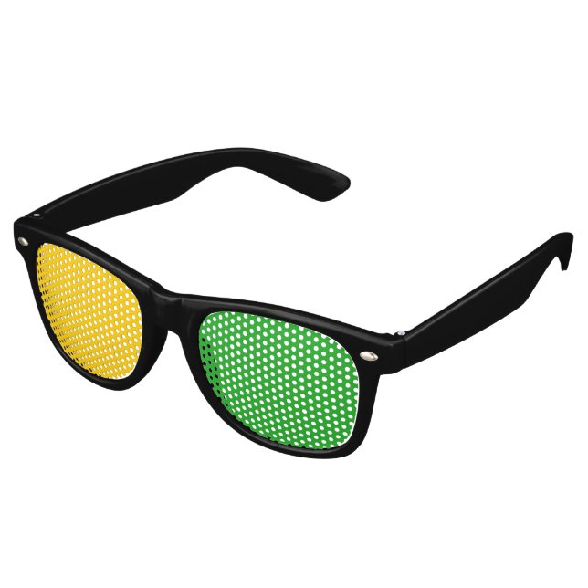 Only Colour Background - yellow green + your ideas Retro Sunglasses (Angled)